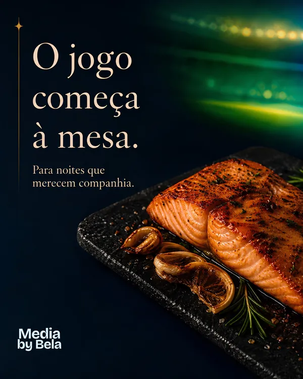 Post: O jogo começa à mesa. Para noites que merecem companhia.